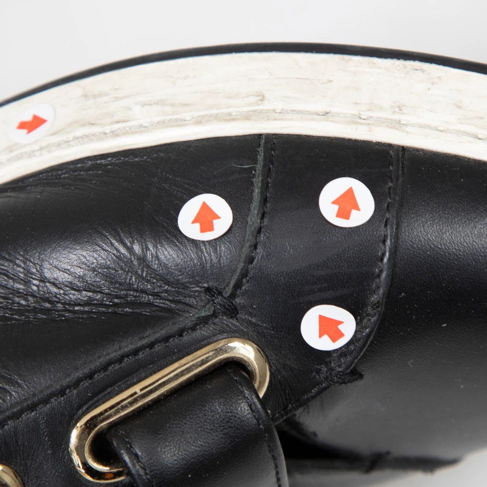 Jimmy Choo Black Leather NY Velcro Trainers