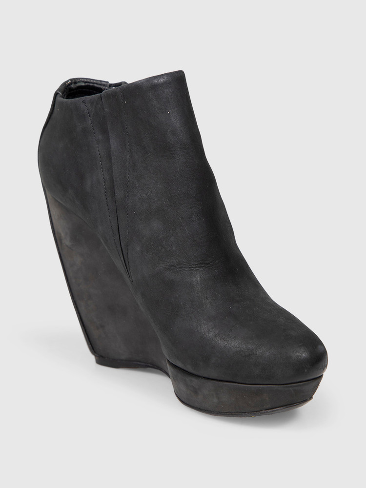 Balenciaga Black Nubuck Wedge Boots