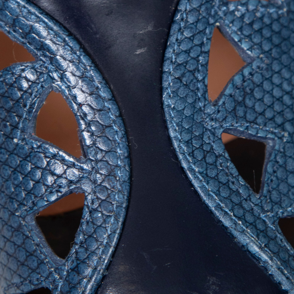 Clergerie Blue Leather Platform Heels