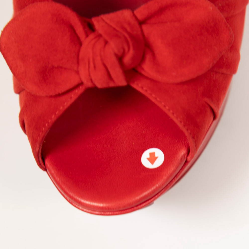 Saint Laurent Red Leather Bow Heels