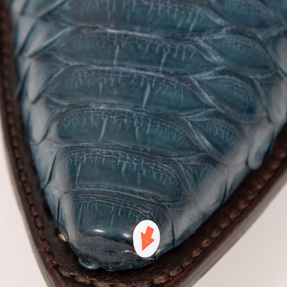 The Frye Company Blue Leather & Python Cowboy Boots