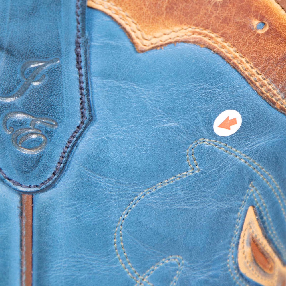 The Frye Company Blue Leather & Python Cowboy Boots