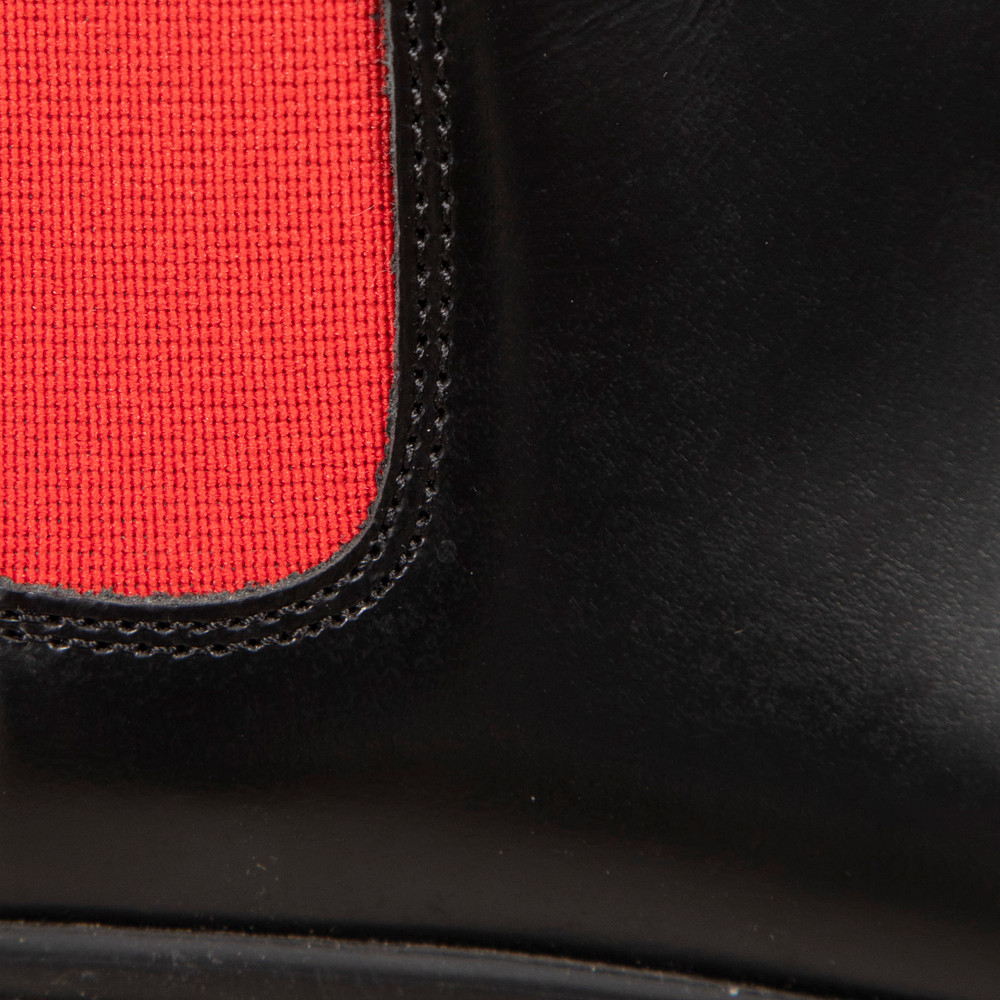 Alexander McQueen Black & Red Leather Hybrid Chelsea Boots