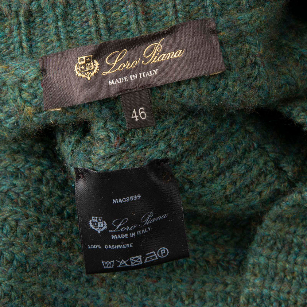 Loro Piana Green Cashmere Knit Jumper
