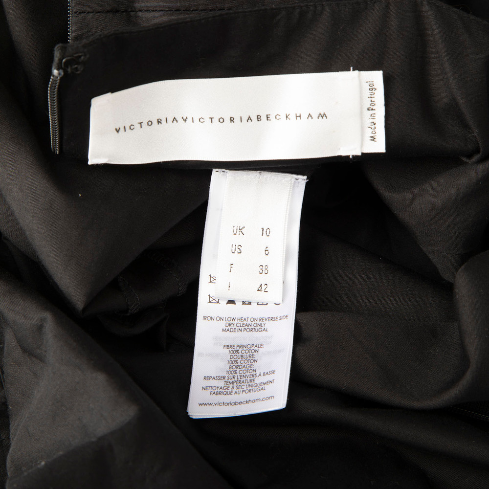 Victoria Beckham Black V-Neck Knee Length Dress