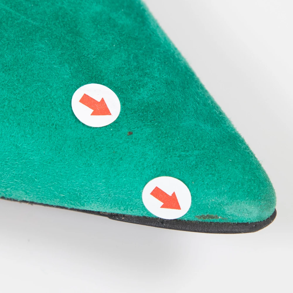Prada Green Suede Low Heel Pumps
