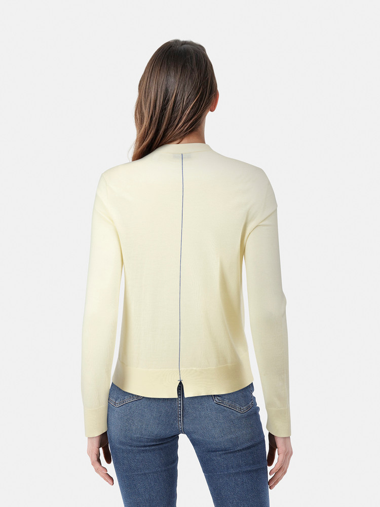 Burberry Yellow Wool Fine Knit Cardigan