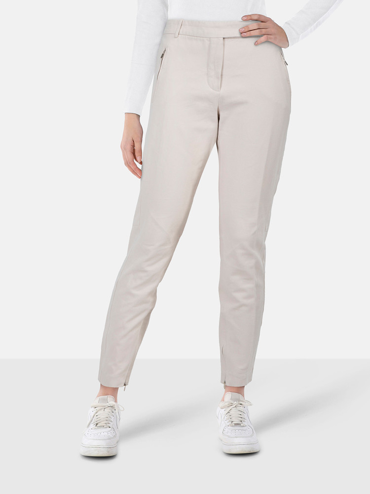 Loro Piana Ecru Mid Rise Slim Trousers