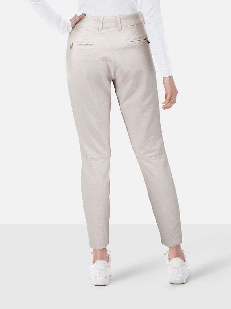 Loro Piana Ecru Mid Rise Slim Trousers