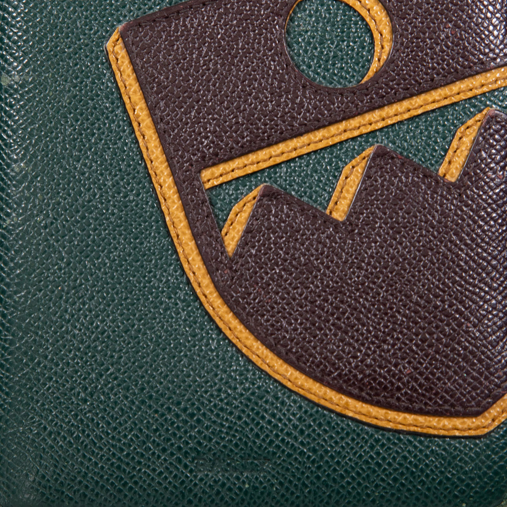 Bally Green Leather Zip Around Wallet