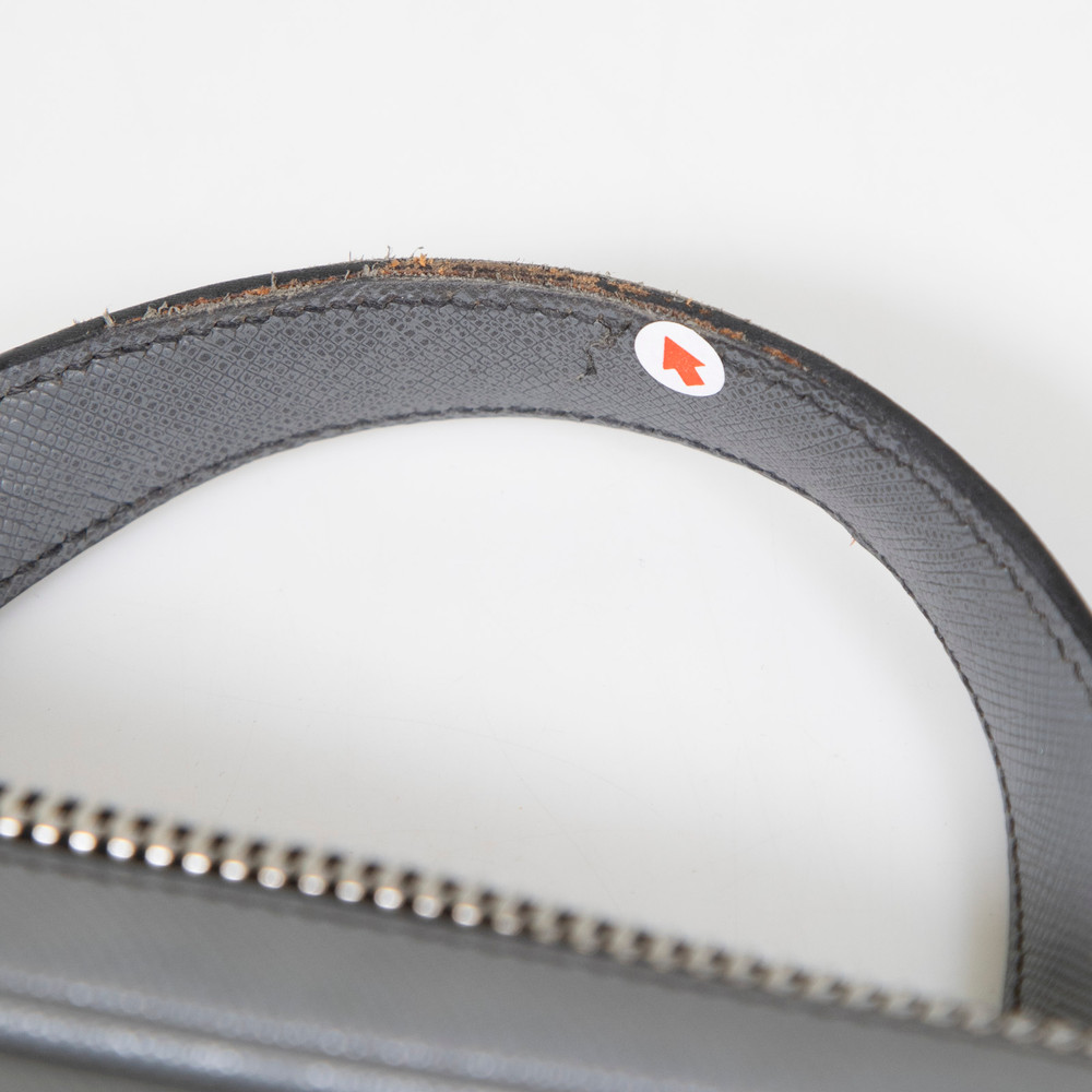 Prada Grey Saffiano Leather Briefcase Bag