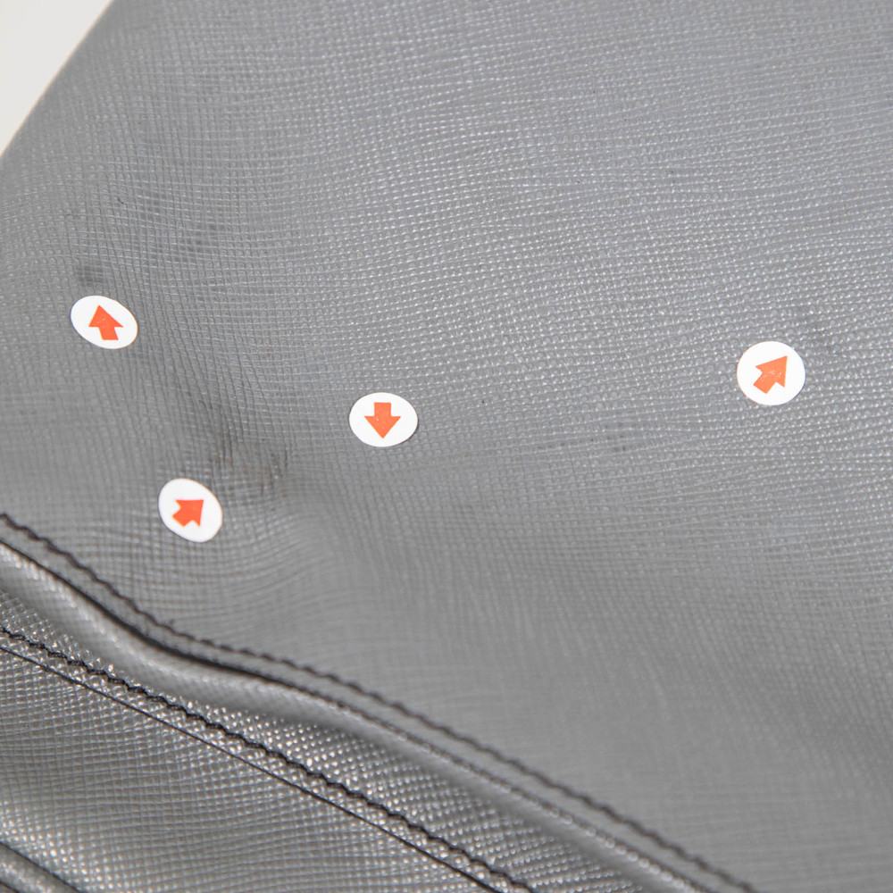 Prada Grey Saffiano Leather Briefcase Bag