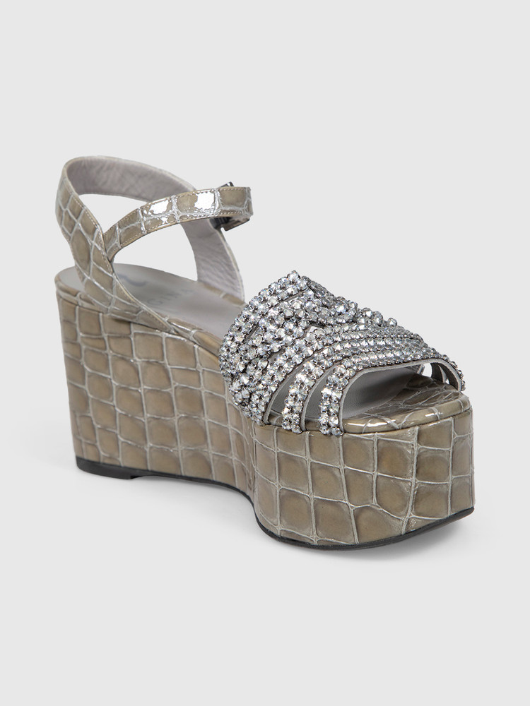 Gina Grey Crystal Embellished Sandals