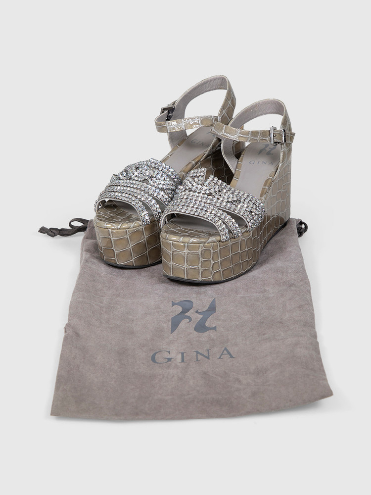 Gina Grey Crystal Embellished Sandals