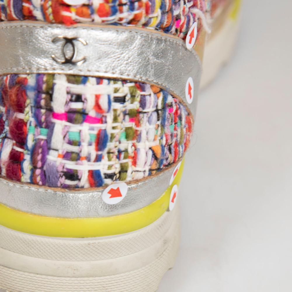 Chanel Tweed Holographic Trainers