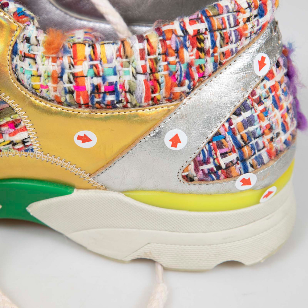 Chanel Tweed Holographic Trainers