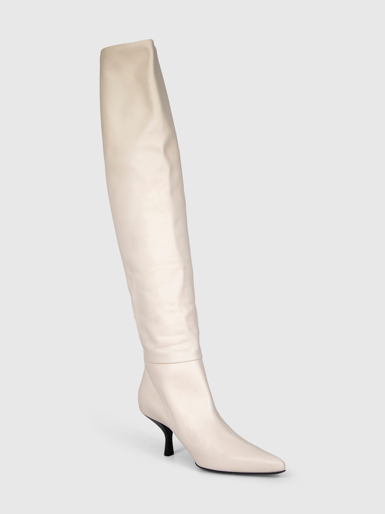 The Row Cream Bourgeoisie Over the Knee Boots