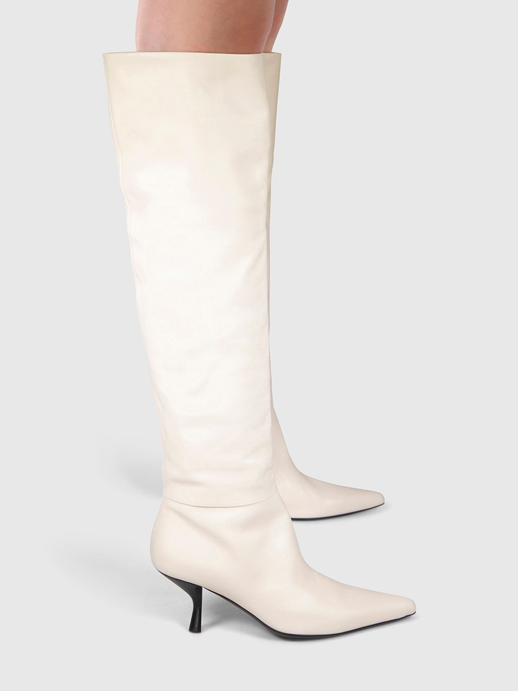 The Row Cream Bourgeoisie Over the Knee Boots