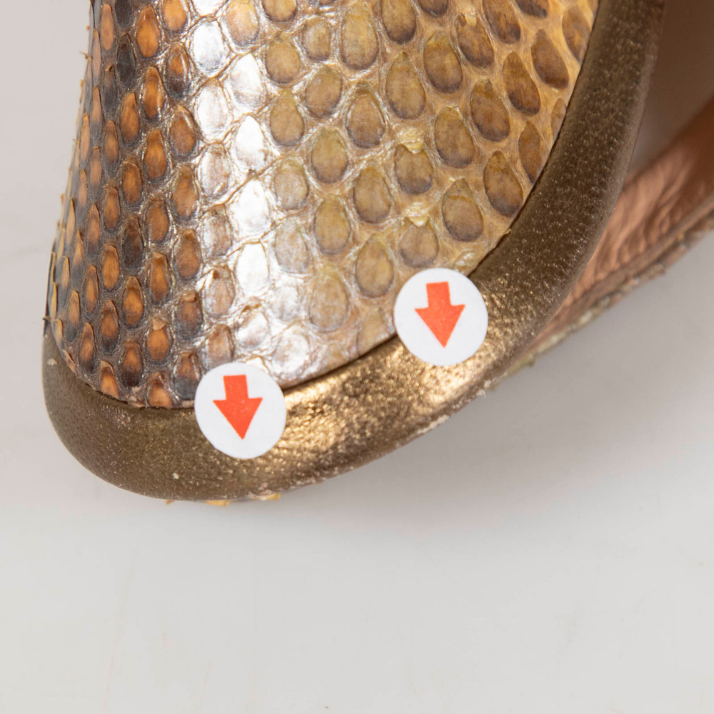 Gina Python Leather Slingback Sandals