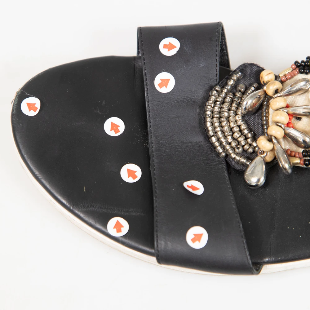 Rupert Sanderson Black Leather Cara Sandals