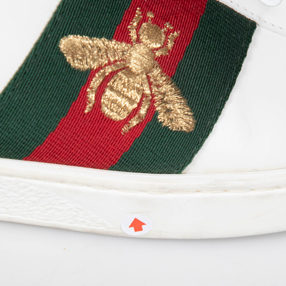 Gucci White Bee Embroidery Ace Trainers