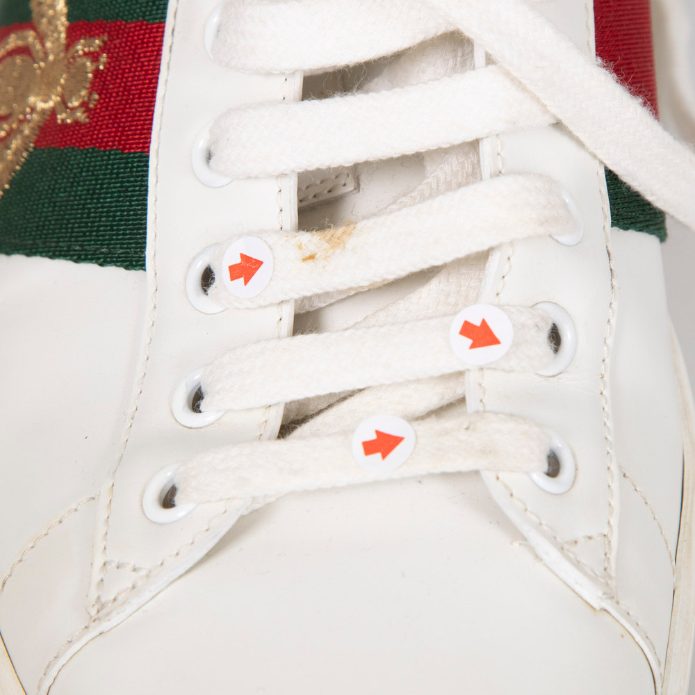 Gucci White Bee Embroidery Ace Trainers