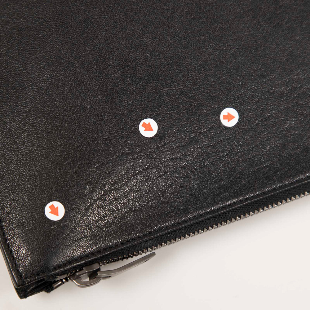 Saint Laurent Black Leather Star Clutch Bag