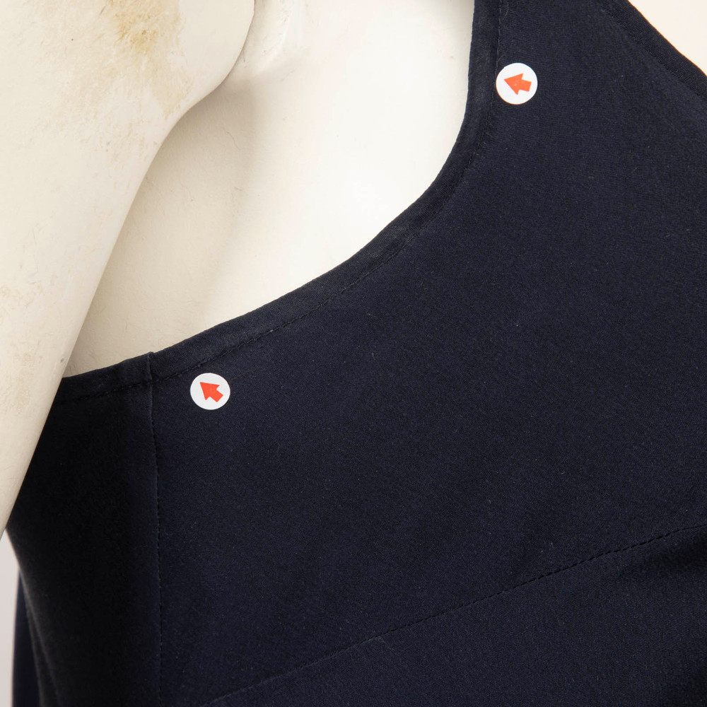 Louiza Babouryan Navy Silk Layered Dress