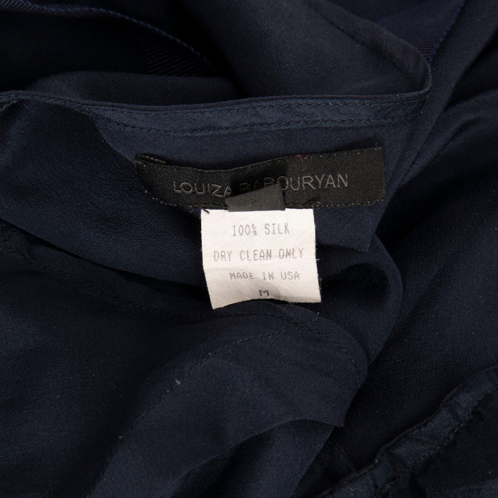 Louiza Babouryan Navy Silk Layered Dress