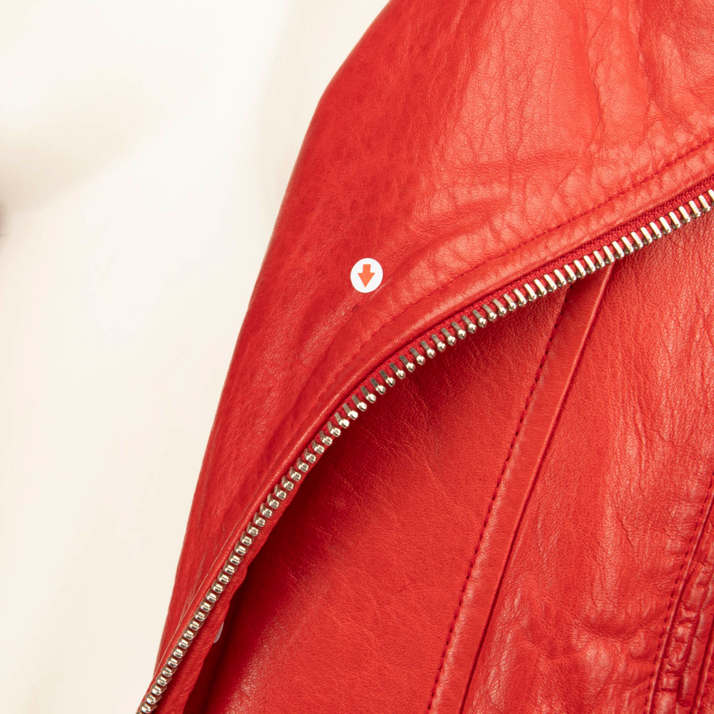 Joseph Red Quilted Leather Biker Jacket