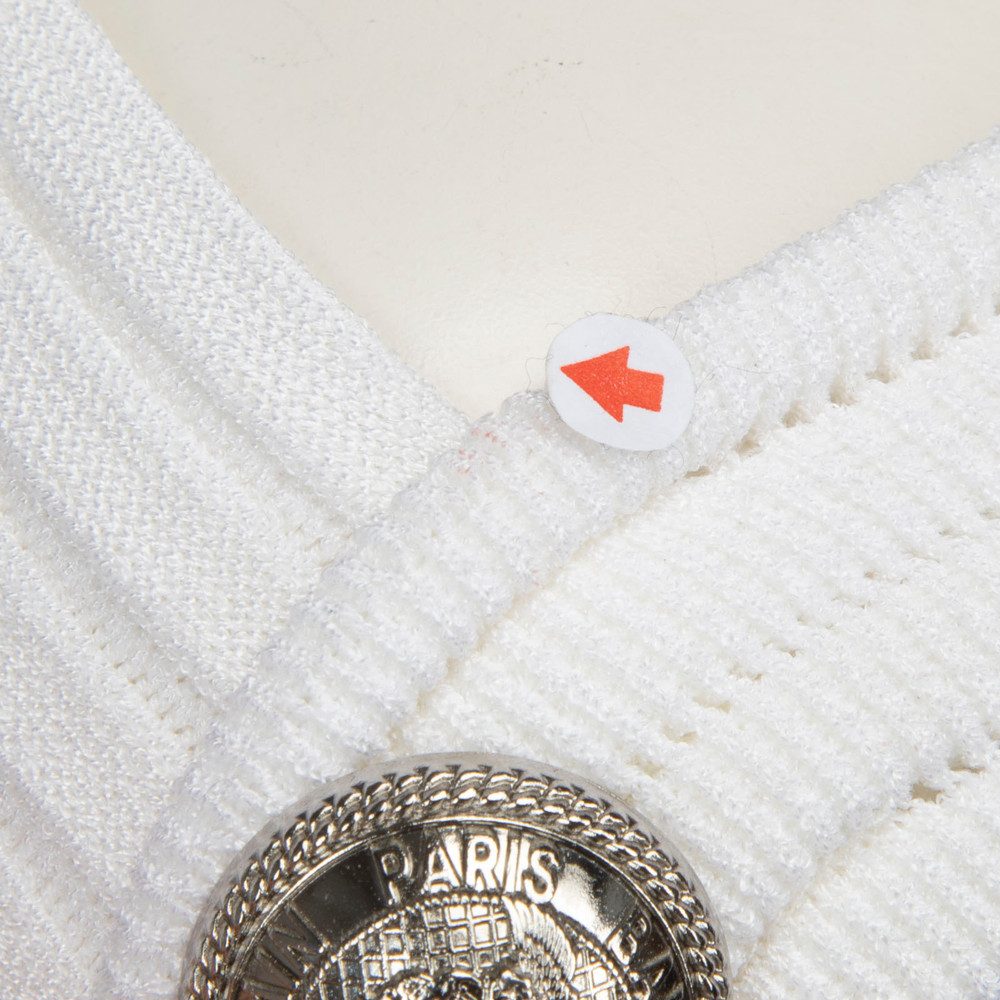 Balmain Black & White Ribbed Mini Dress