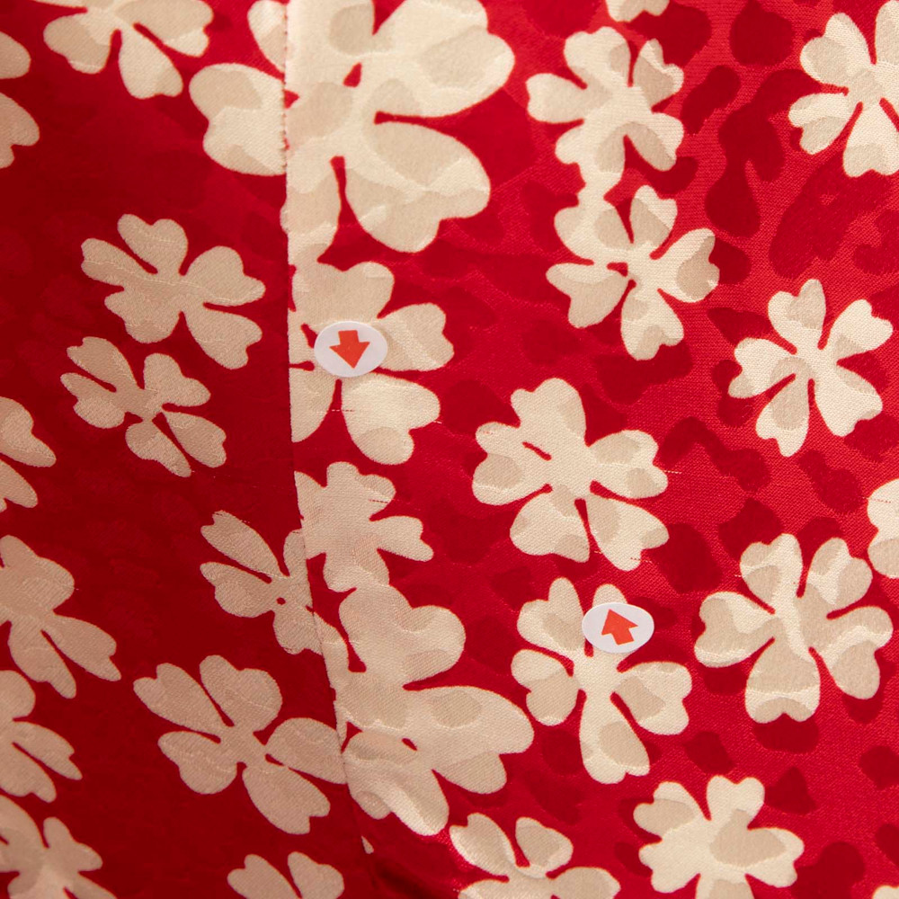 Miu Miu Red Silk Floral Mini Dress