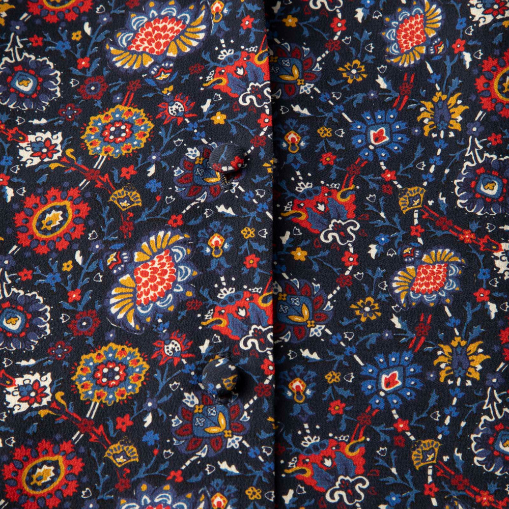 DÔEN Floral Silk Neck Tie Blouse