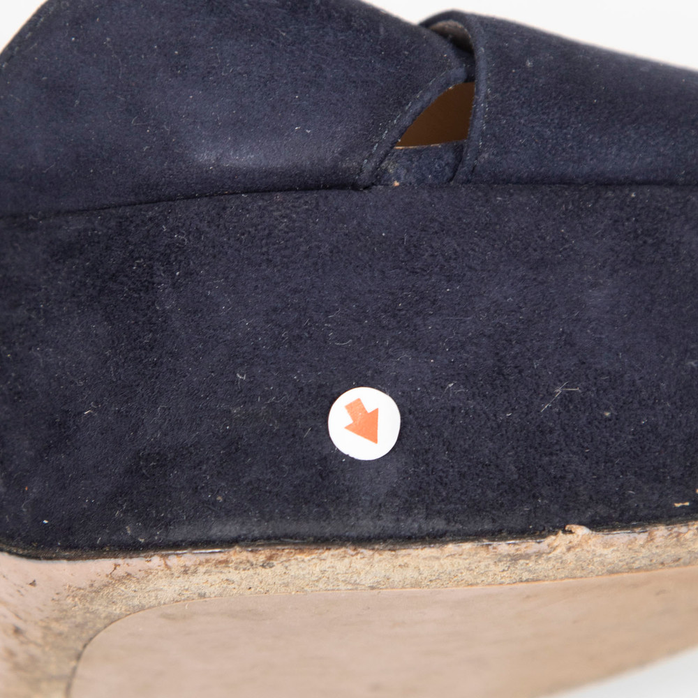 Prada Navy Suede Platform Sandals