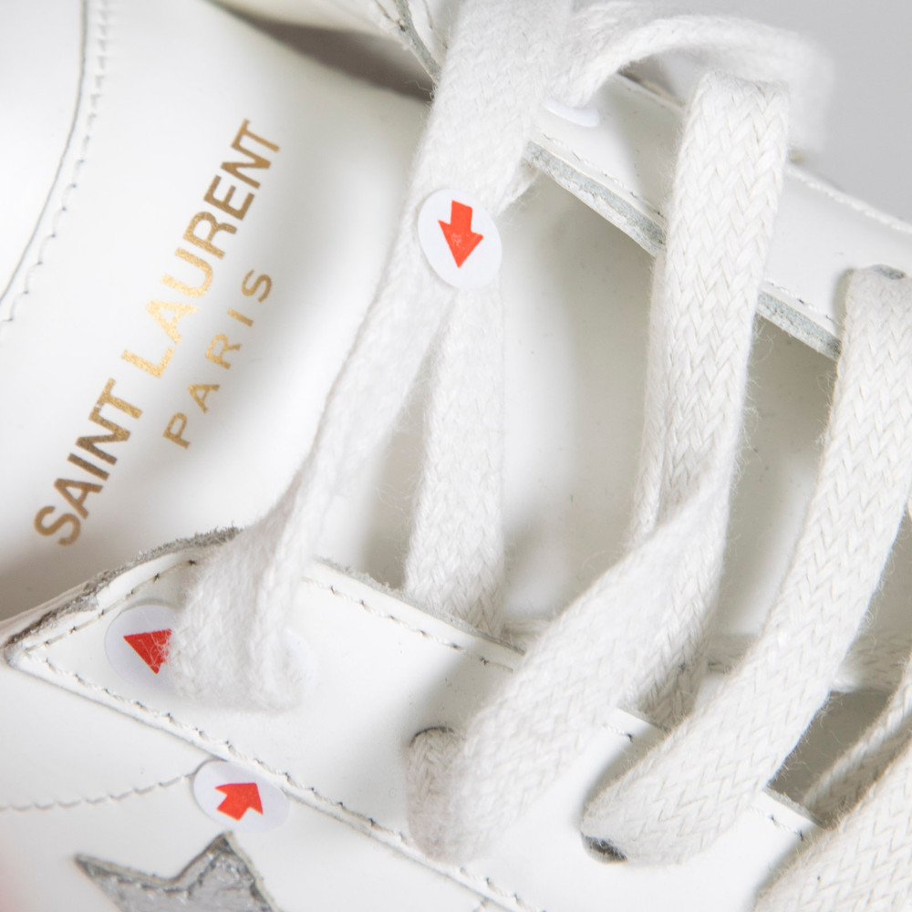 Saint Laurent White Leather Star Trainers