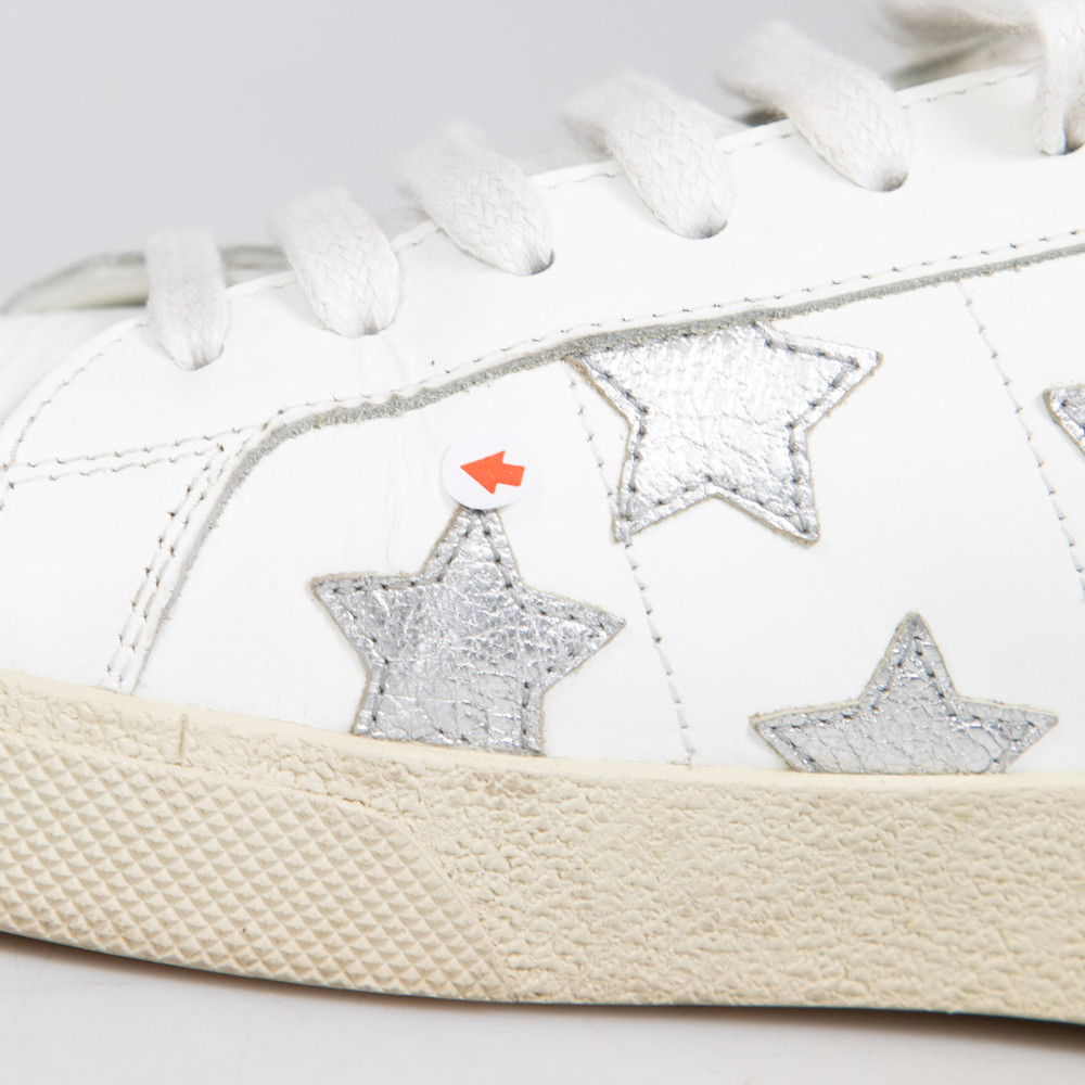 Saint Laurent White Leather Star Trainers