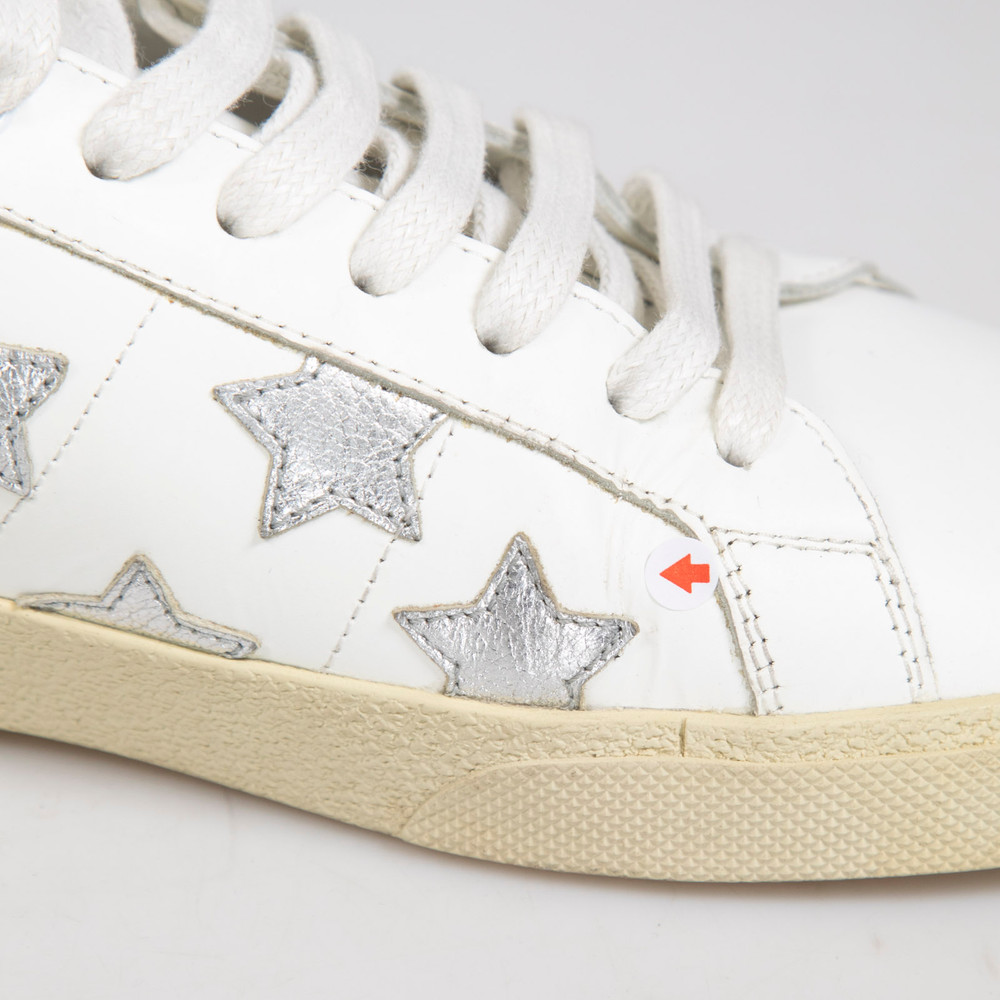 Saint Laurent White Leather Star Trainers