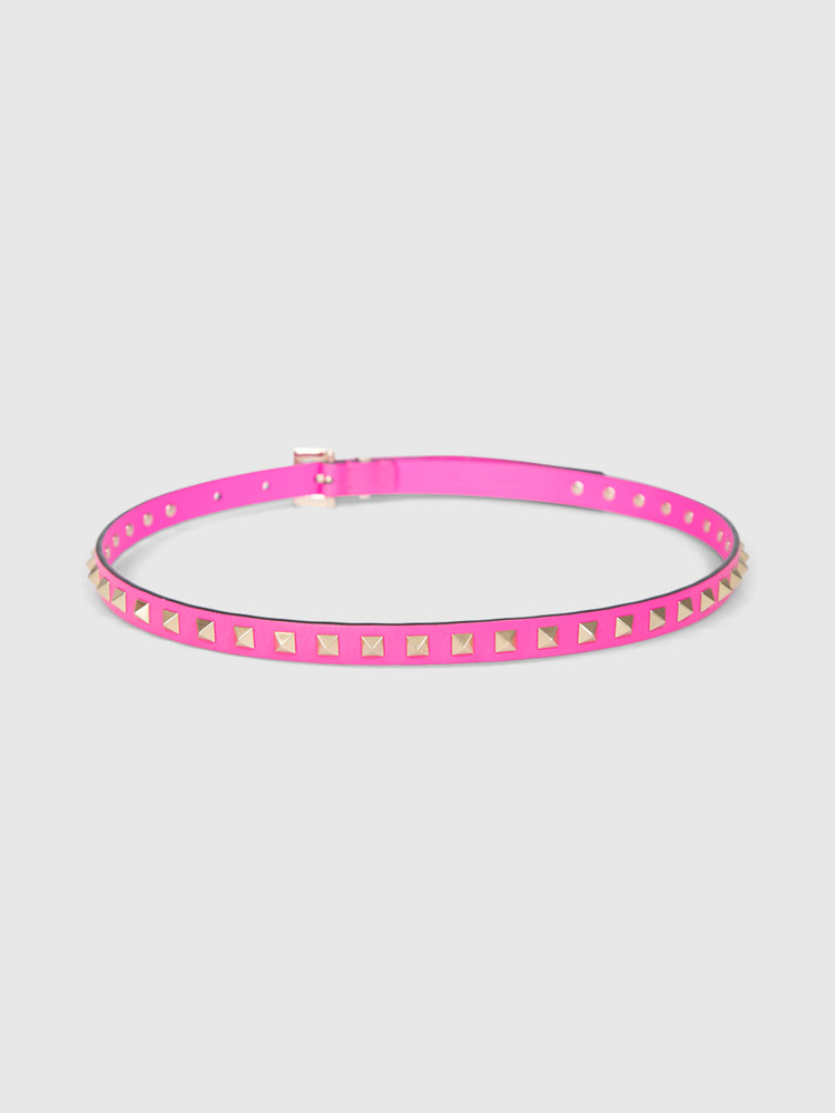 Valentino Garavani Pink Leather Rockstud Belt