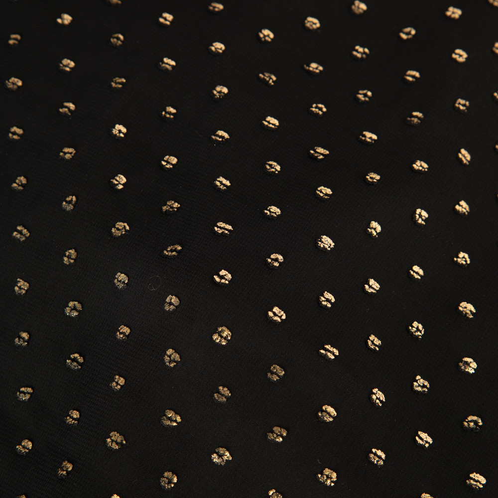 Michelle Mason Black & Gold Dotted Asymmetric Top
