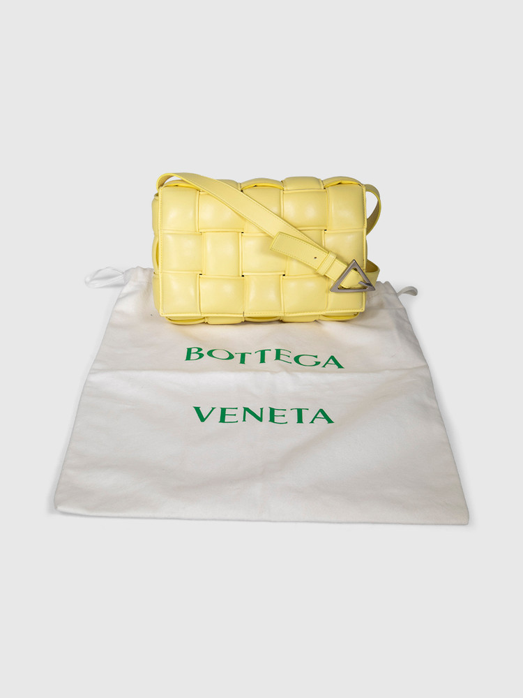 Bottega Veneta Yellow Leather Padded Cassette Bag