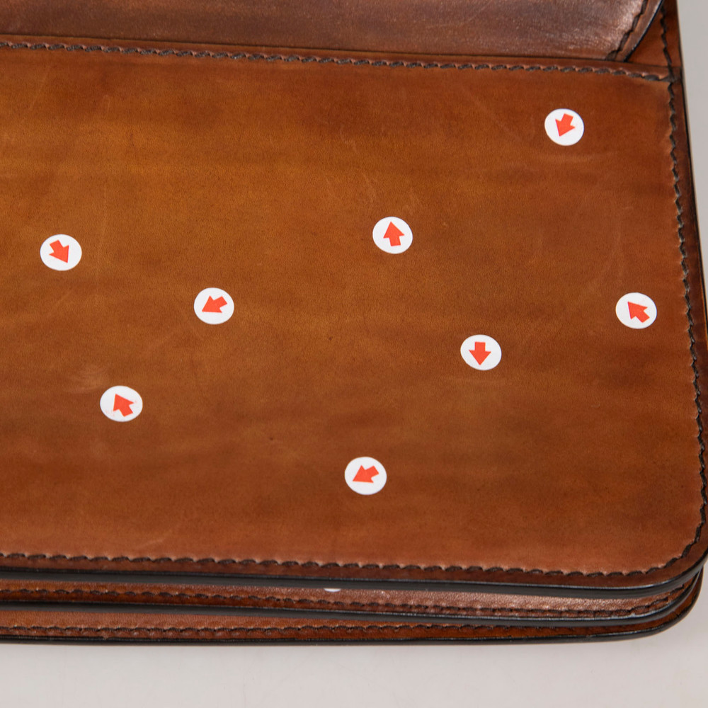Berluti Brown Leather Briefcase Clutch