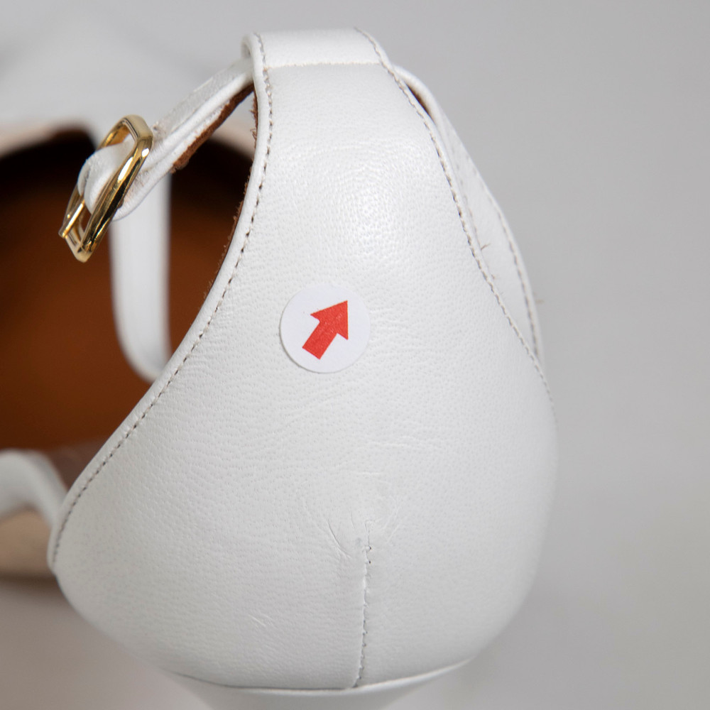 Malone Souliers White Pointed Toe Cut Out Heels