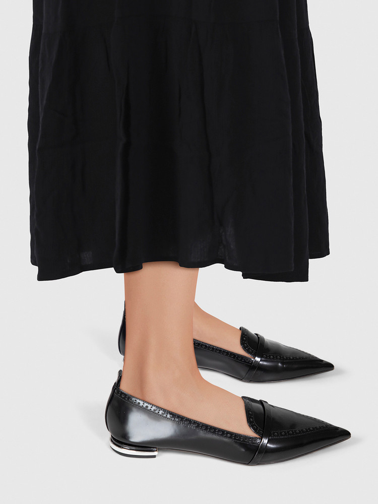 Malone Souliers Black Leather Dora Loafers