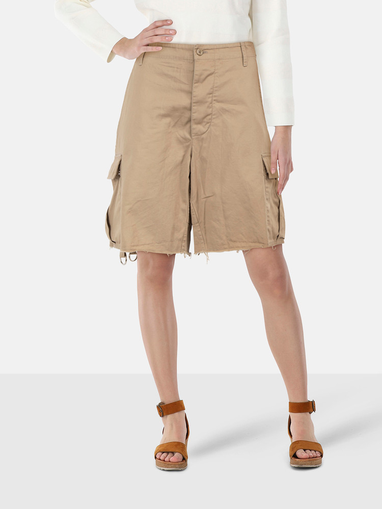 Céline Beige Raw Hem Cargo Shorts