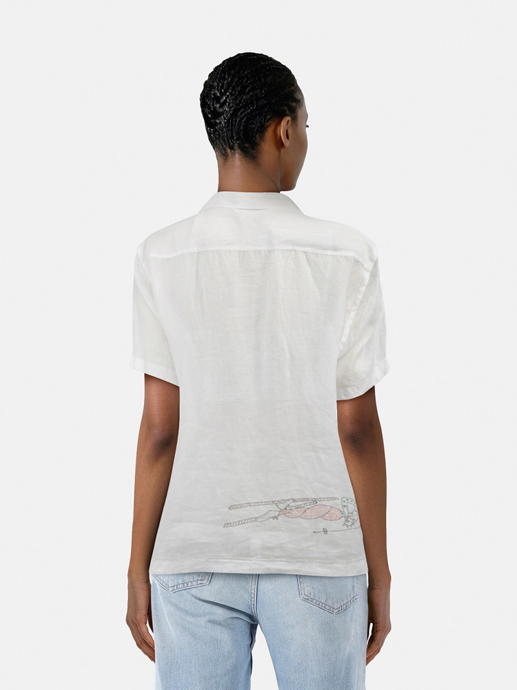 Bode Skiers Embroidered Camp Shirt