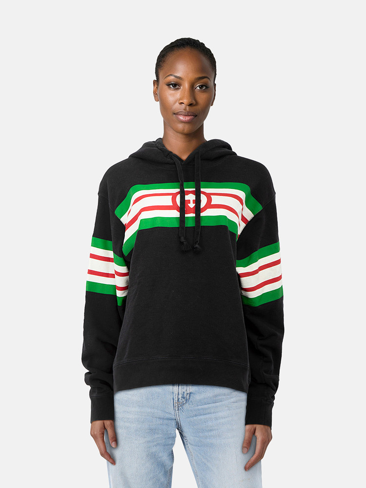Gucci Black Interlocking GG Stripe Hoodie