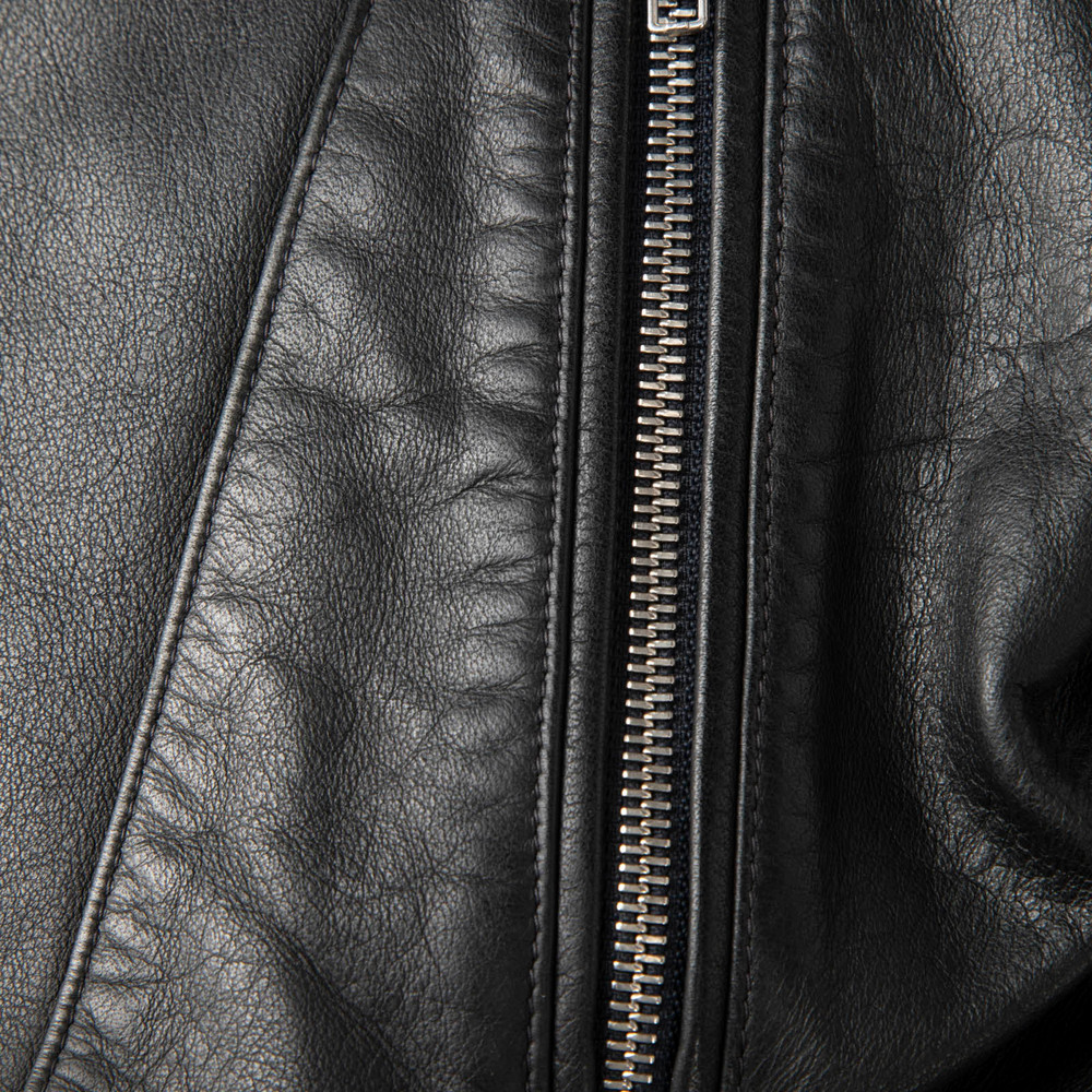 Sandro Black Zipped Leather Biker Jacket