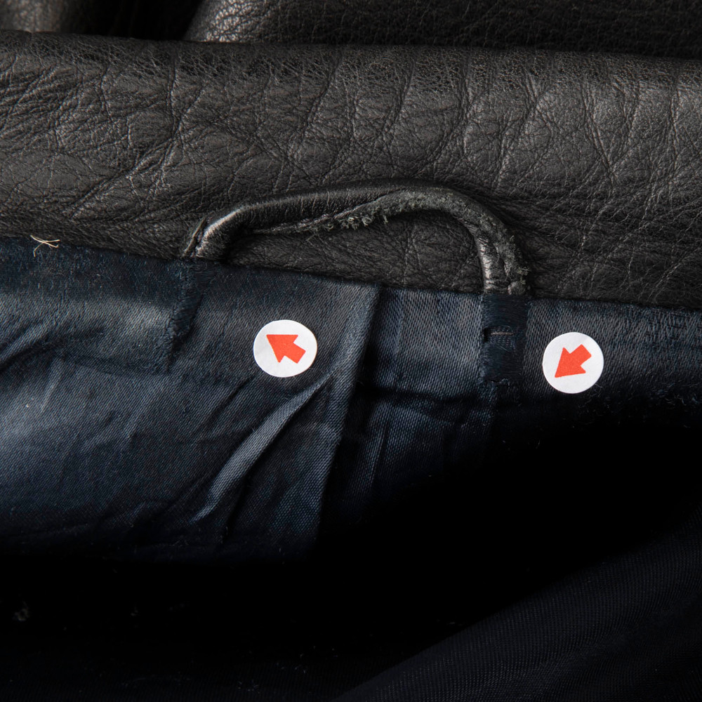 Sandro Black Zipped Leather Biker Jacket