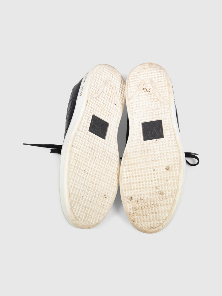 Louis Vuitton Black Croc Embossed Frontrow Trainers