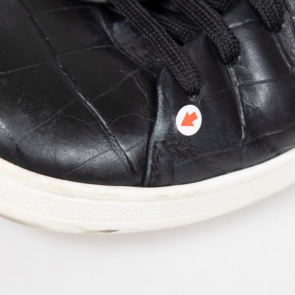 Louis Vuitton Black Croc Embossed Frontrow Trainers
